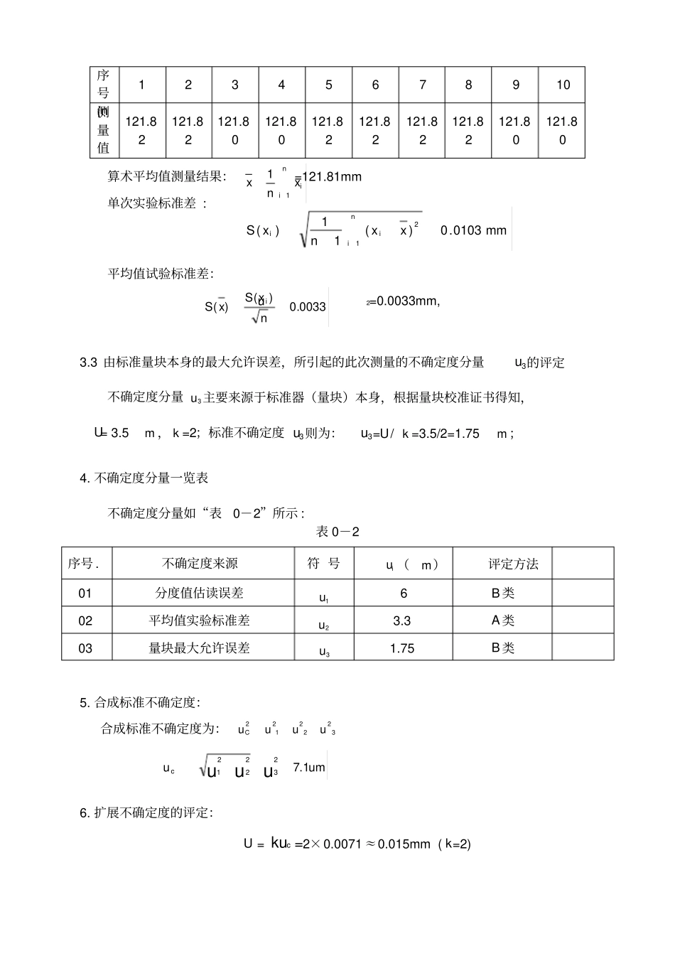 推荐游标卡尺不确定度评定_第2页