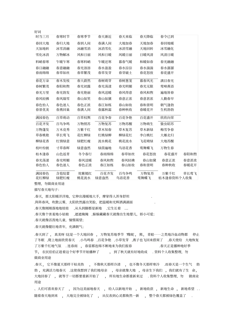 描写春天的好词好句_第1页