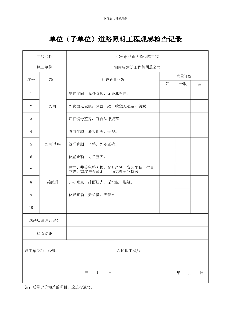单位工程质量竣工验收记录_第3页