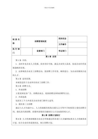 博诚物业招聘管理制度