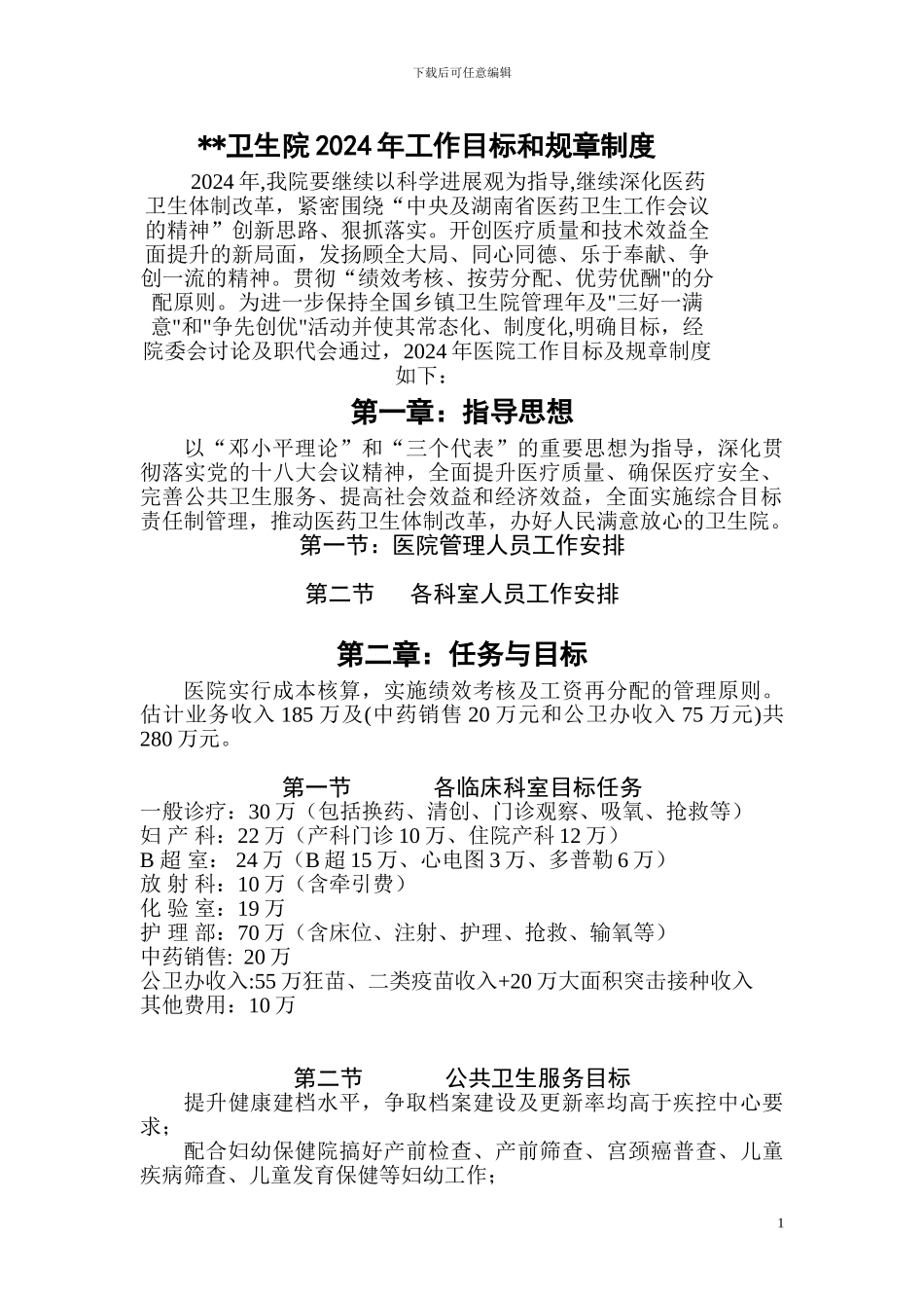 卫生院2024年工作计划_第1页