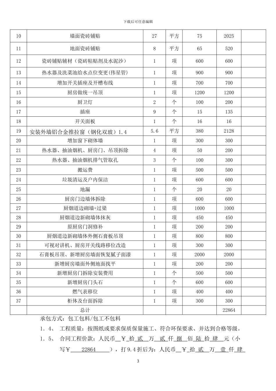 厨房改造合同范本_第3页