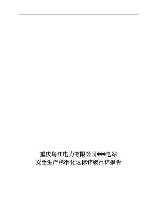 发电厂安全生产标准化达标评级自评报告样式.