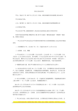合伙人协议合同