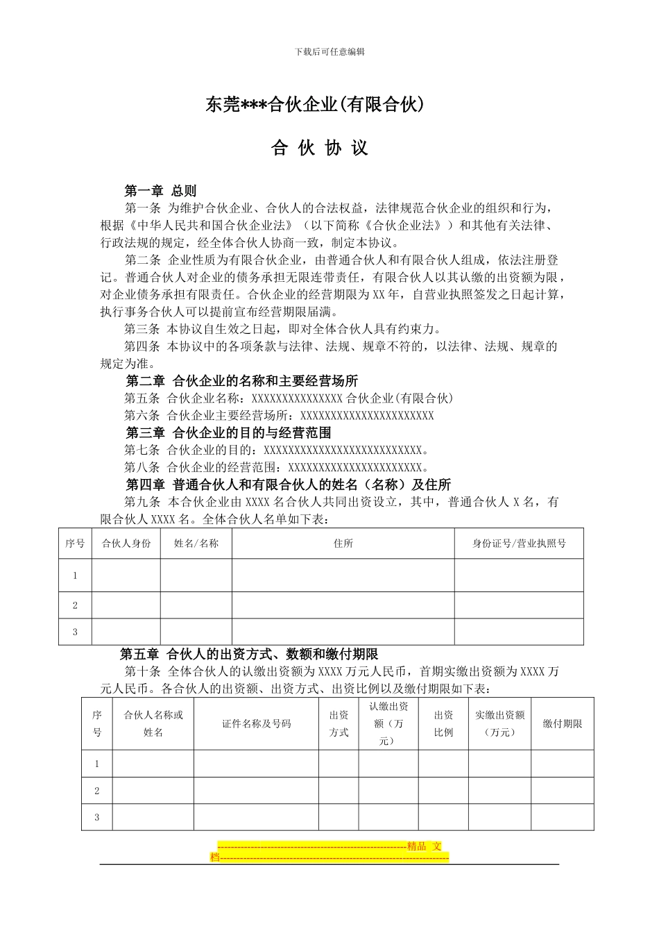 合伙企业合伙协议范本_第1页