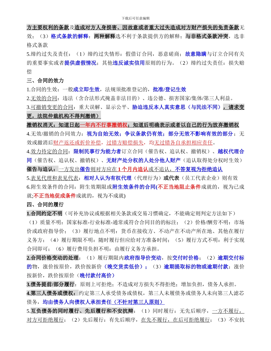 合同法1999版考点总结5页_第2页