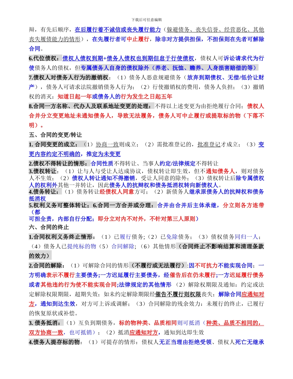 合同法1999版考点总结5页_第3页