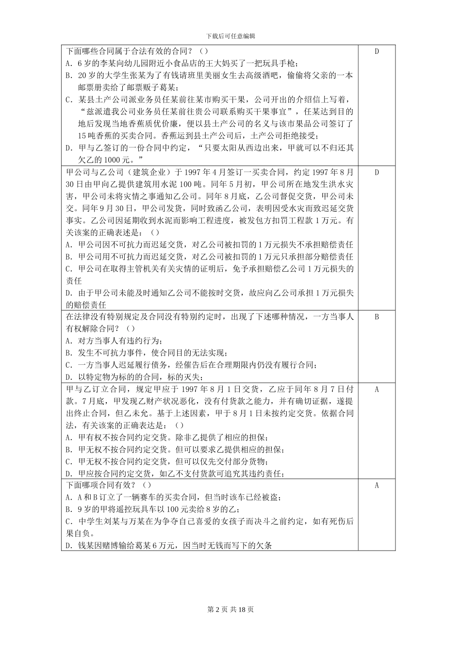合同法复习思考题-2024.11_第2页