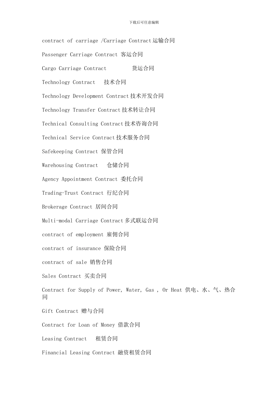 合同翻译常用词汇_第3页