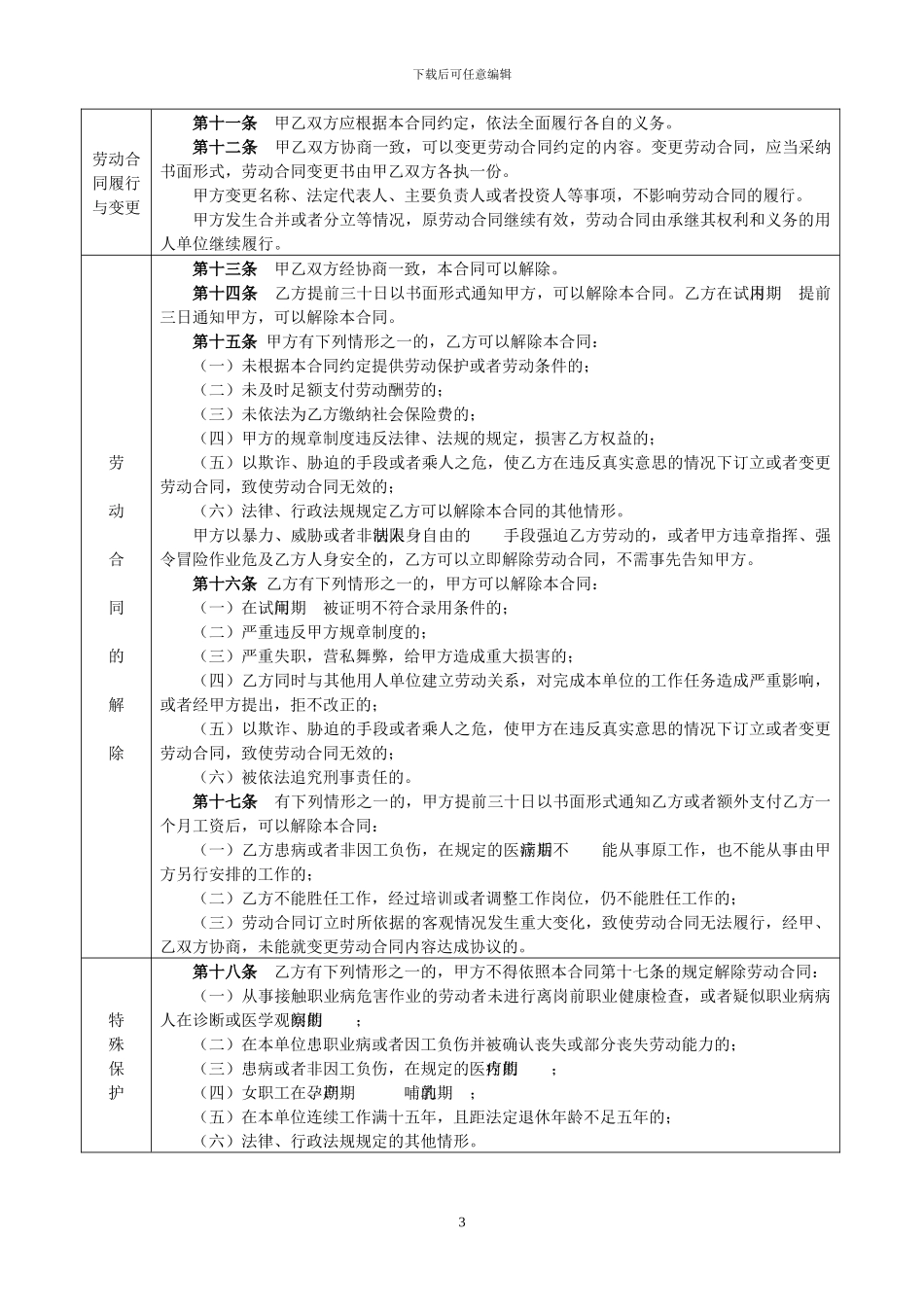 合肥市劳动合同范本_第3页