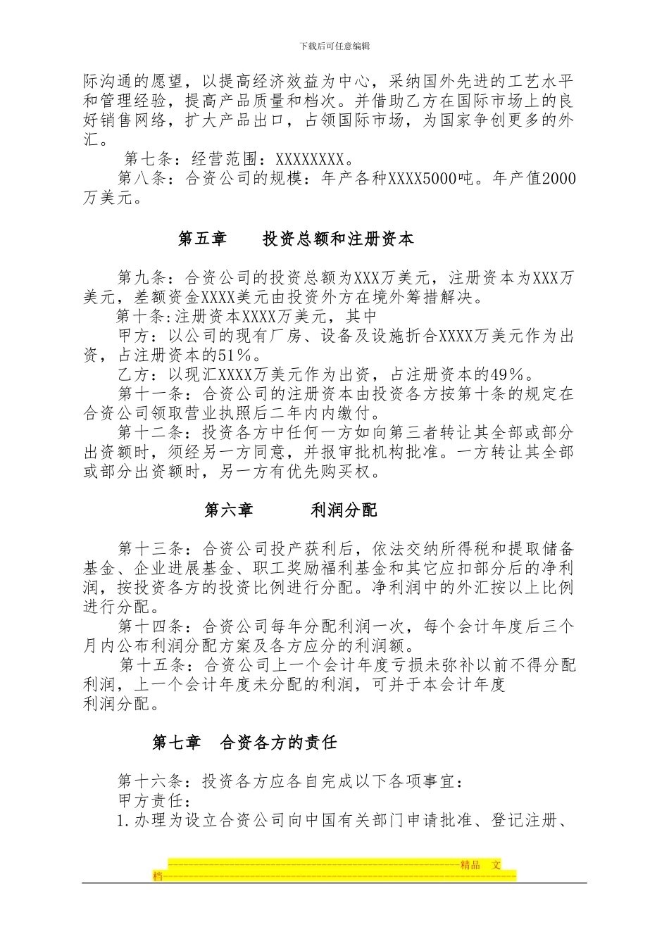 合资合同格式_第2页