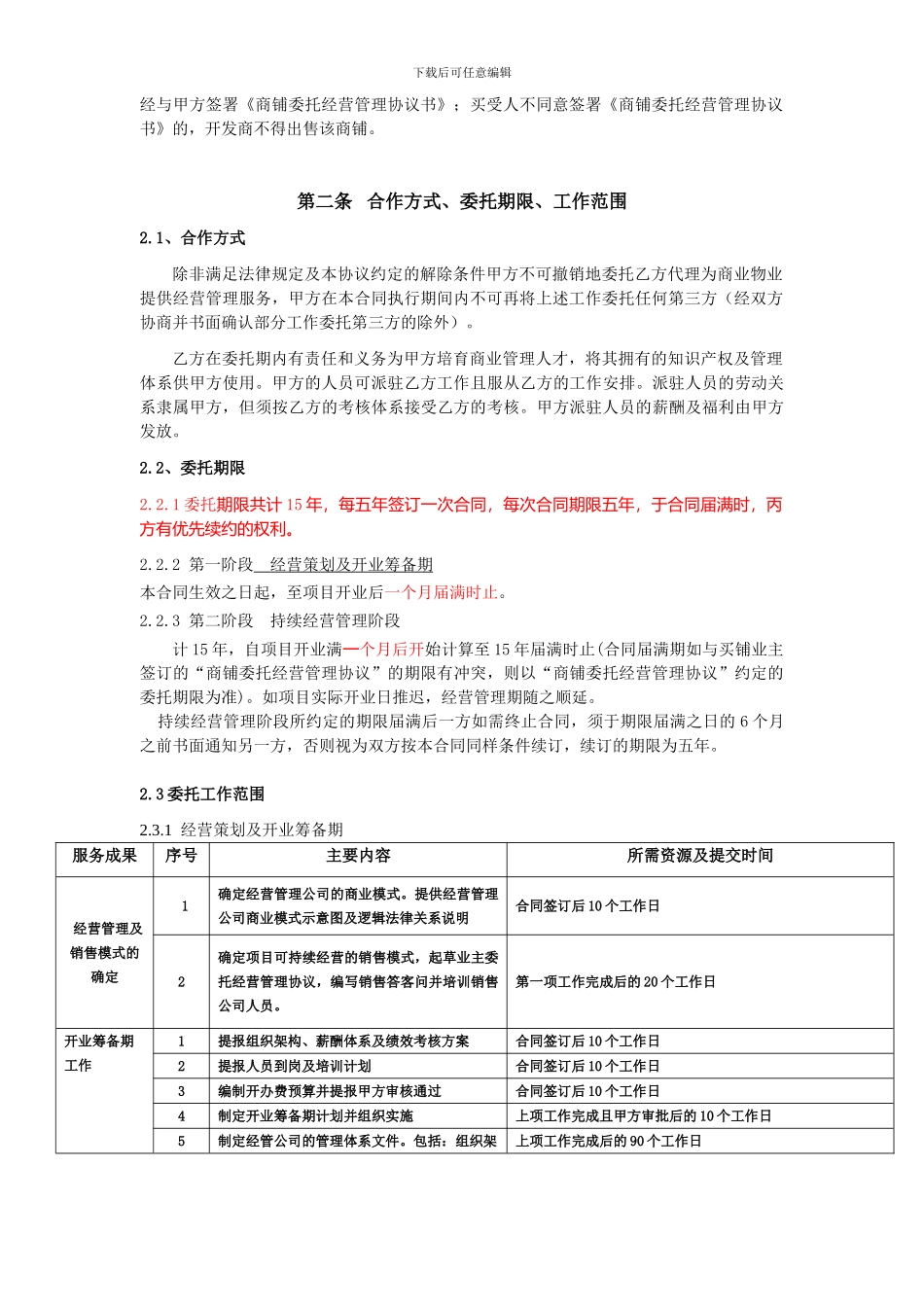 商业委托经营管理合同_第2页