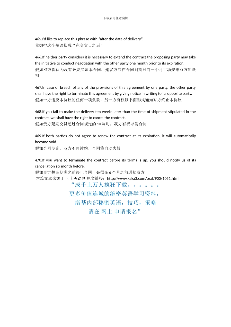 商务英语口语900句-Unit-16-合同_第3页