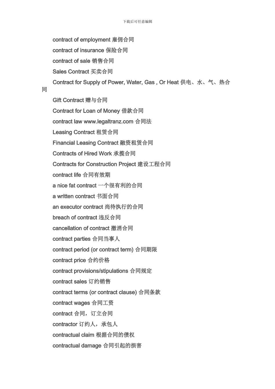商务英语翻译-合同术语与公司简介术语与模板_第3页