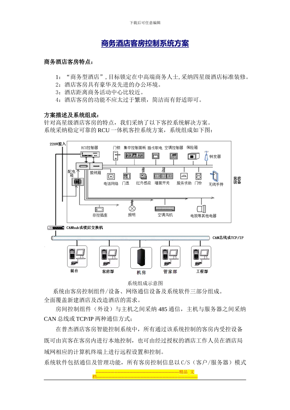 商务酒店智能客控系统方案_第1页