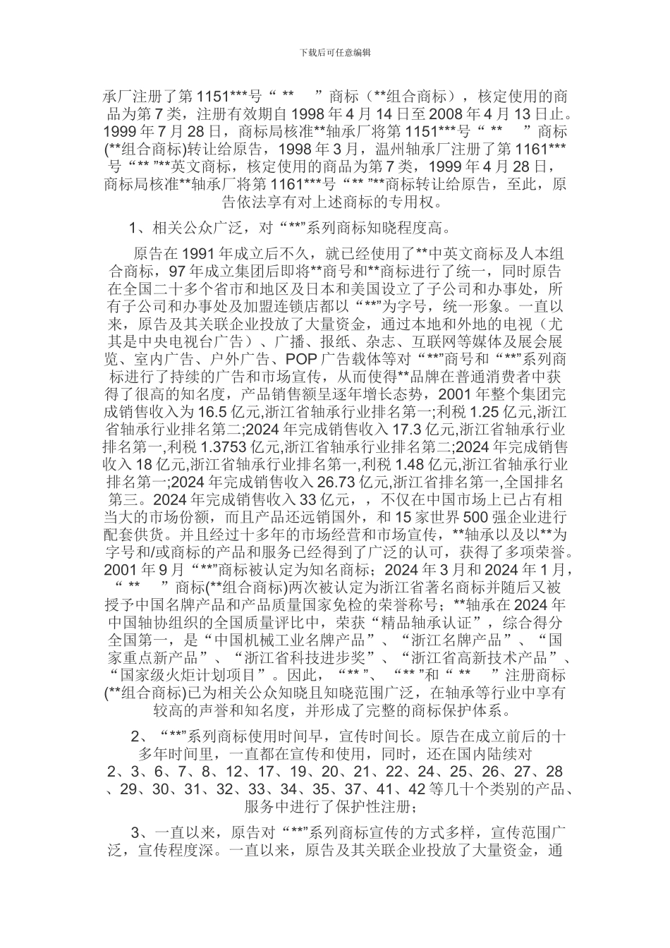 商标侵权起诉书范例_第2页
