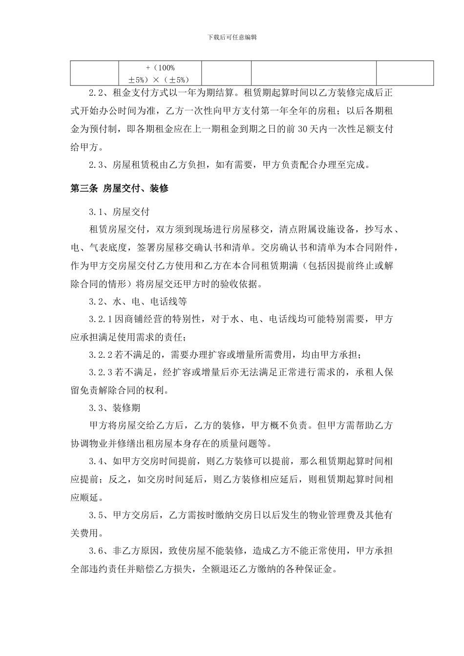 商铺租赁协议书_第2页