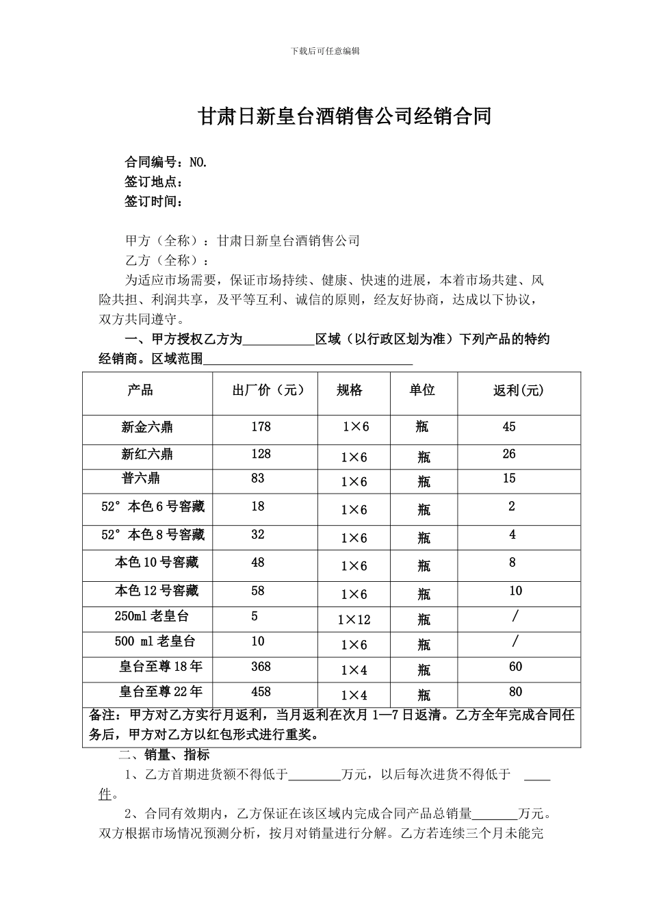 嘉峪关市场商经销合同_第1页