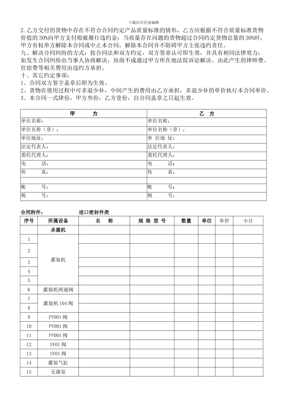 国外进口配件合同模板_第2页