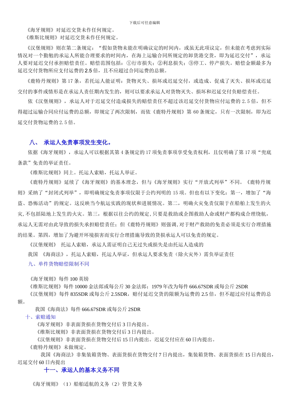 国际货物运输各规则对比_第3页