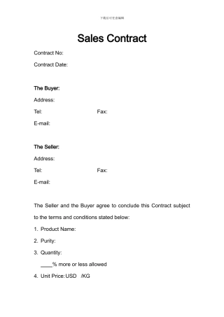 国际贸易销售合同Sales-Contract