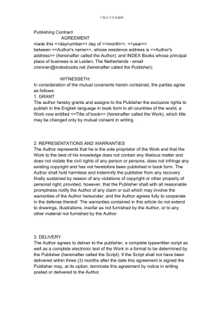 图书出版合同英文版