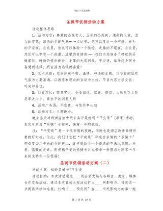 圣诞节促销活动方案