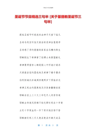 圣诞节节目精选三句半-(1)