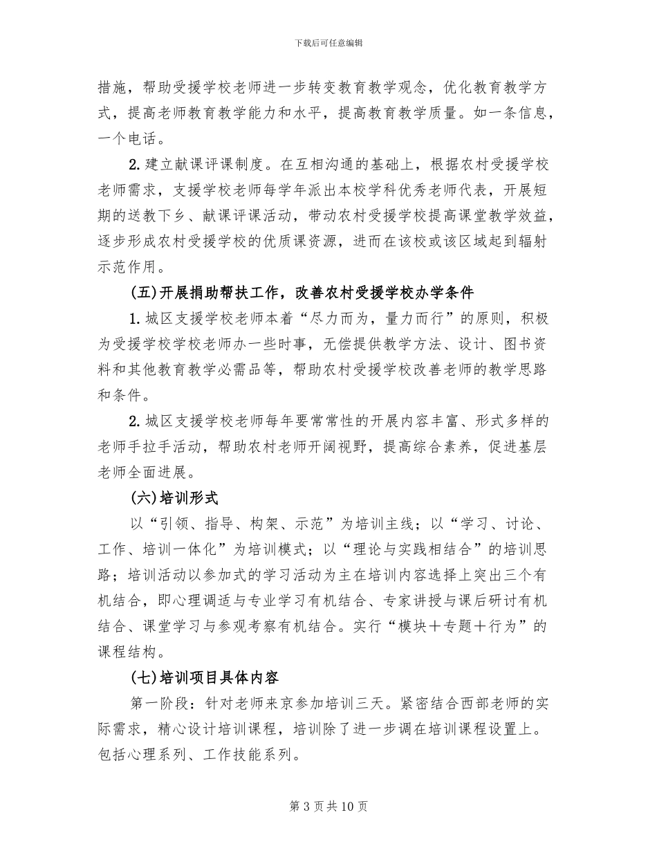 城乡教师培训活动方案范文_第3页