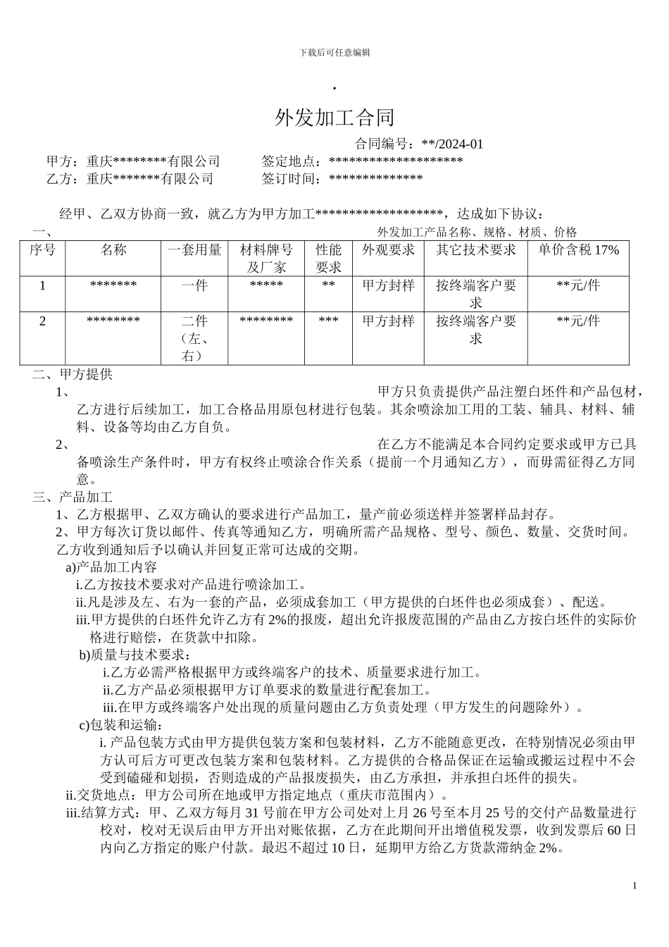 外发加工合同_第1页