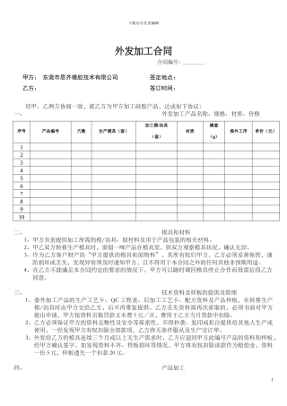 外发加工合同
