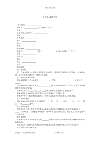 外汇资金拆借合同.doc