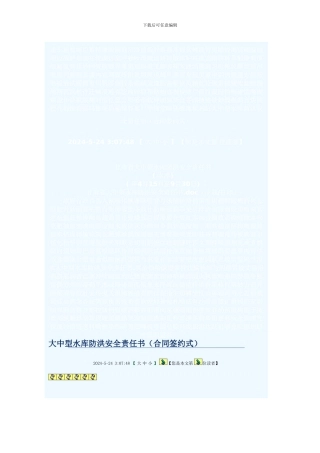 大中型水库防洪安全责任书.