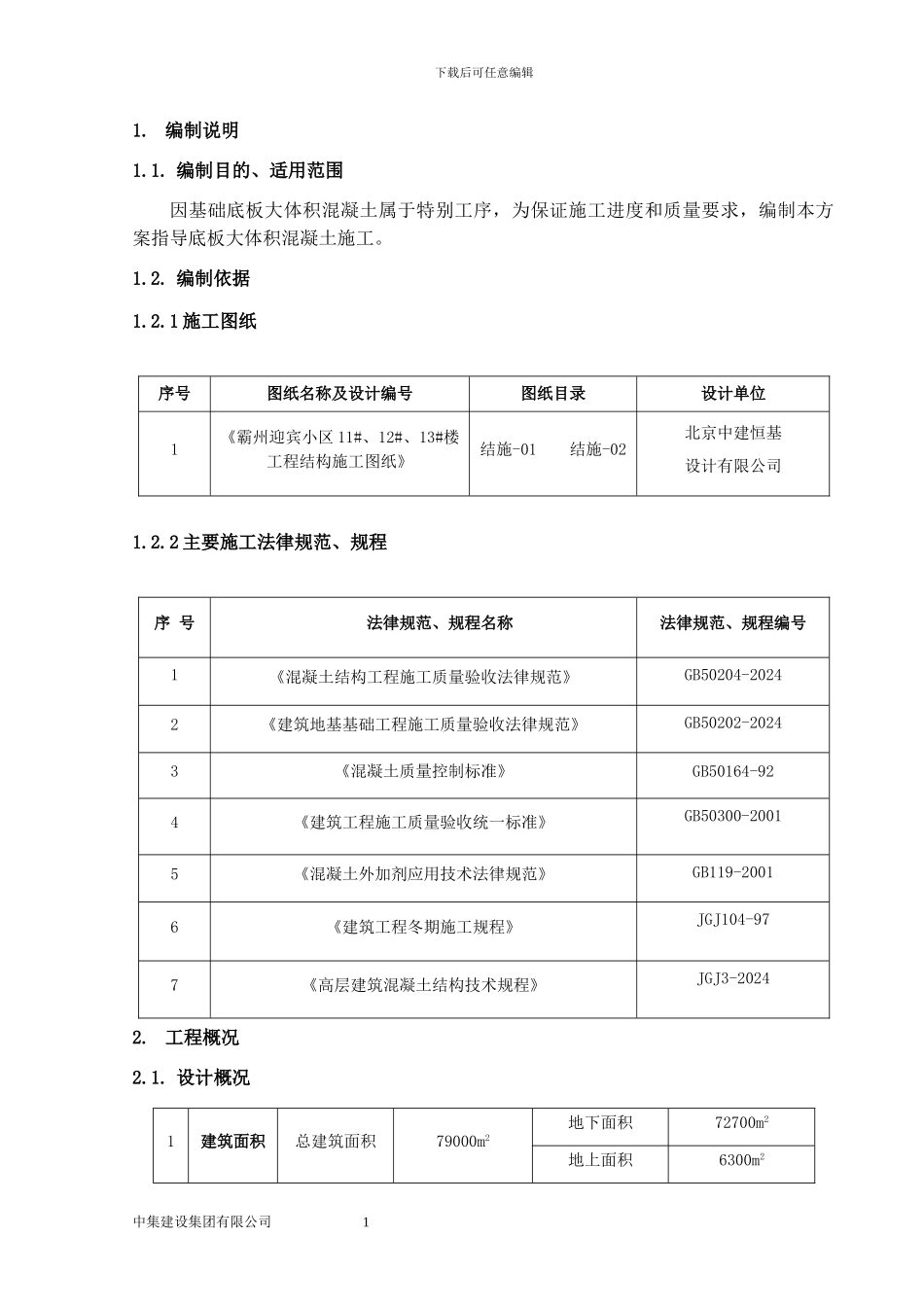 大体积混凝土工程施工方案_第2页
