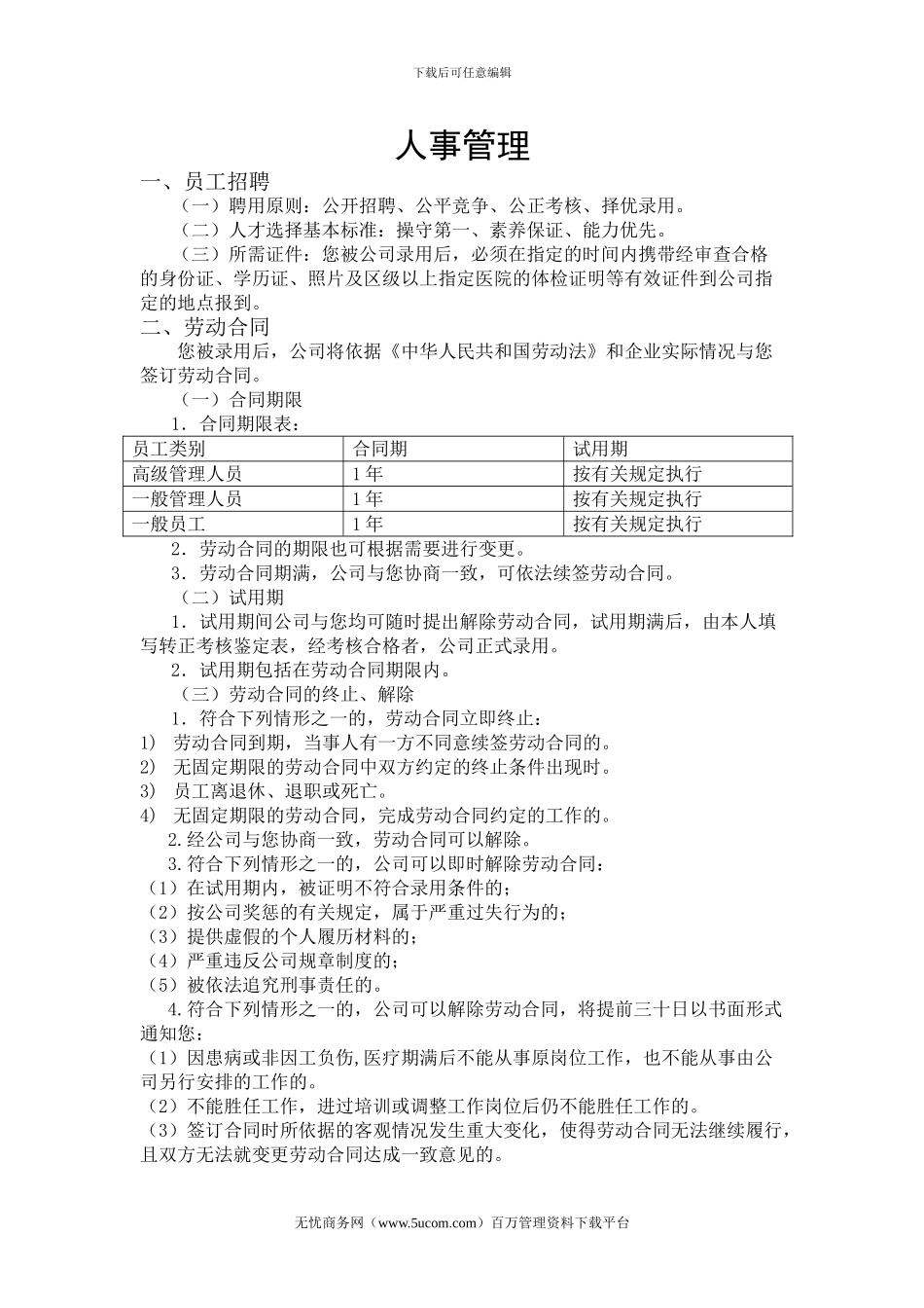 大信装饰公司人事管理规章制度_第1页