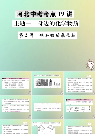 (河北专版)中考化学复习 主题一 身边的化学物质 第2讲 碳和碳的氧化物课件