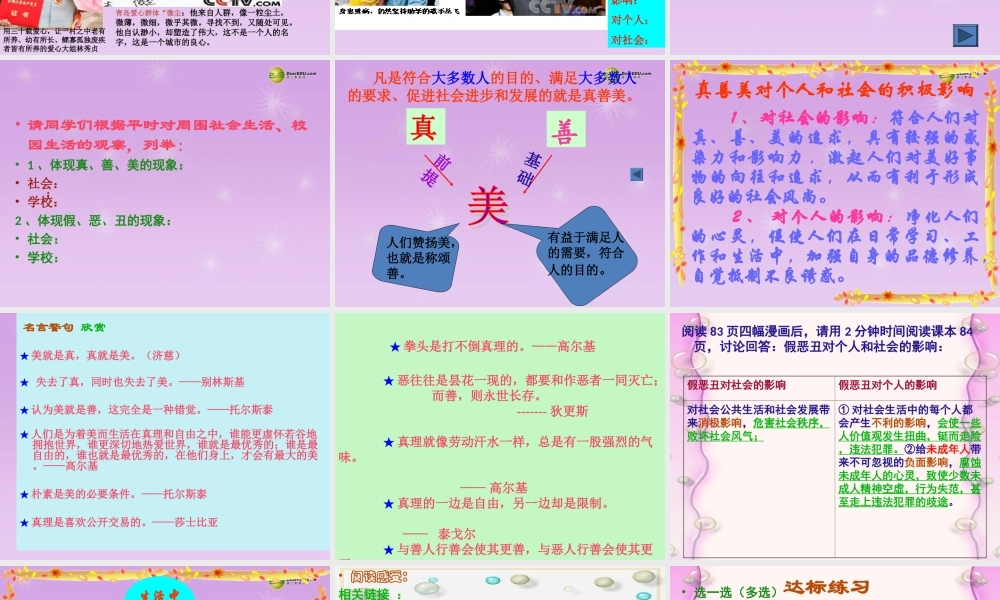 七年级政治下册 第十七课看社会辨是非 第二节生活中有是非善恶课件 鲁教版 课件