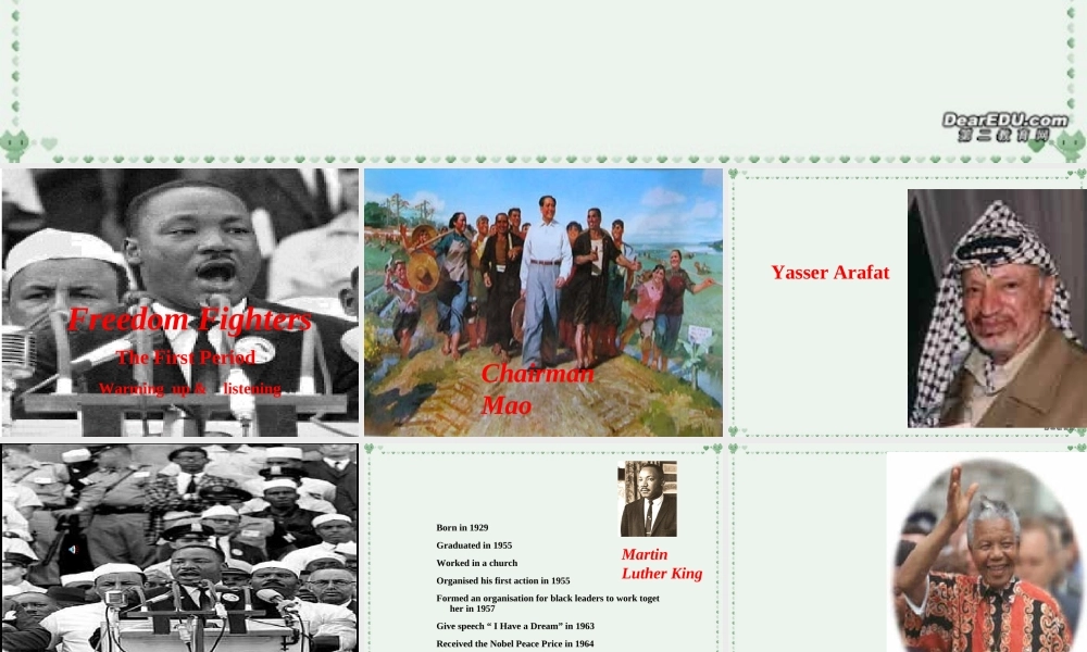 unit 14 Freedom fighters Whole Unit 高二英语Unit14Freedom Fighters课件[整理三课时] 高二英语Unit14Freedom Fighters课件[整理三课时]
