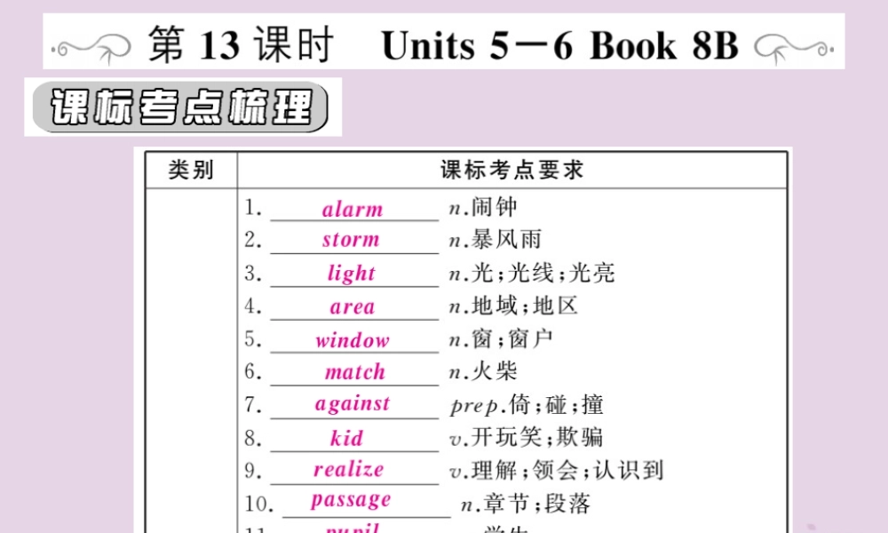 中考英语复习 第一篇 教材过关 八下 第13课时 Units 5 6课件