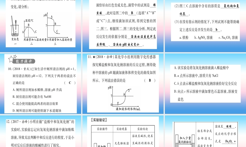 (甘肃专用)中考化学 第10单元 酸和碱 第2课时 酸和碱的中和反应(提分精练)课件