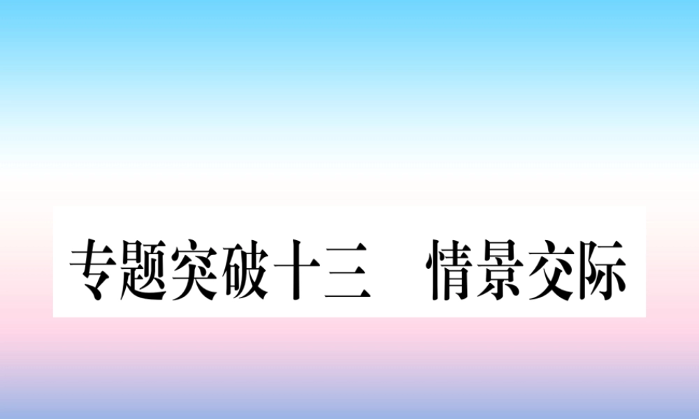 (湖北专用版)版中考英语专题高分练 专题突破十三 情景交际实用课件
