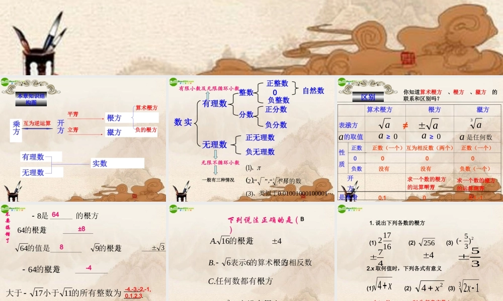 七年级数学上册 实数复习(一)课件 青岛版 课件