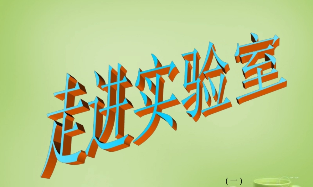 九年级化学上册 13 走进化学实验室课件1 (新版)新人教版 课件