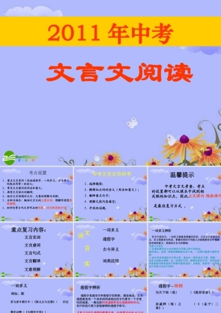 中考语文 文言文阅读课件 人教新课标版 课件