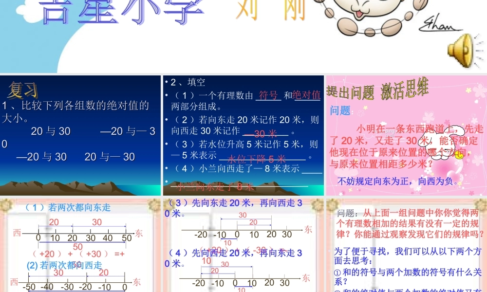 七年级数学上26有理数的加法课件 华东师大版 课件