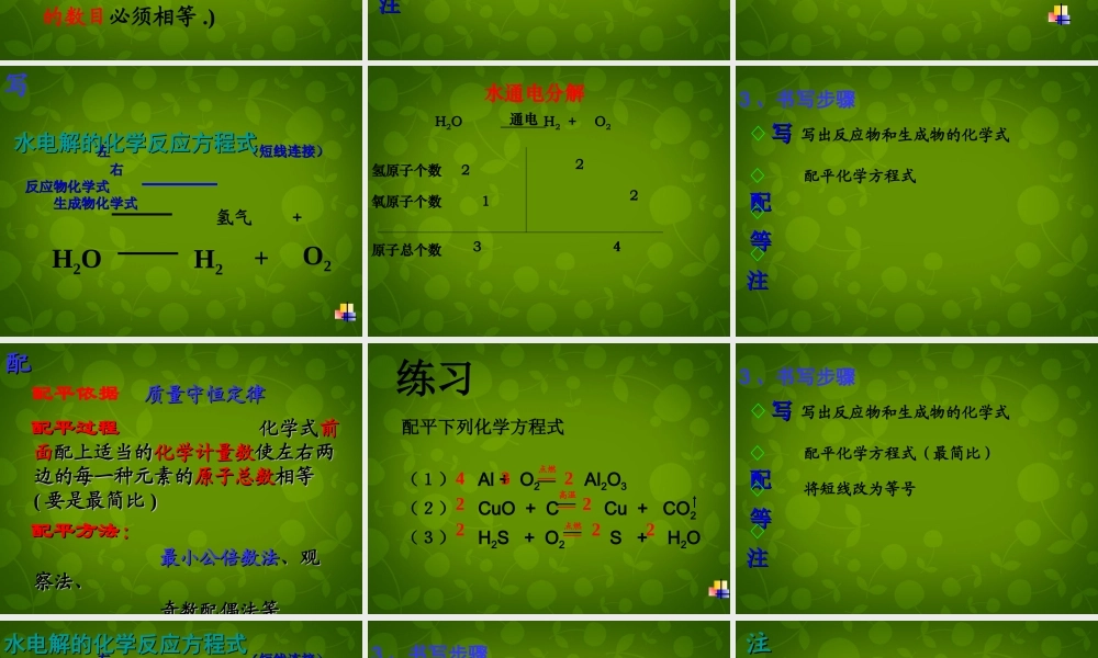 九年级化学上册 5.2 如何正确书写化学方程式课件 (新版)新人教版 课件