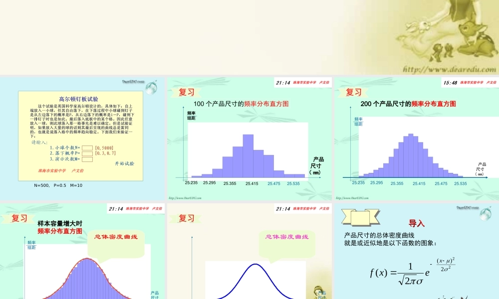 10正态分布 高二数学选修2-3从排列组合到正态分布全部课件二(含ppt,flash)新课标 高二数学选修2-3从排列组合到正态分布全部课件二(含ppt,flash)新课标