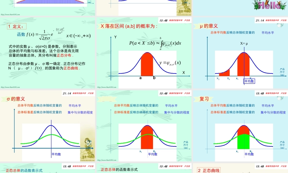 10正态分布 高二数学选修2-3从排列组合到正态分布全部课件二(含ppt,flash)新课标 高二数学选修2-3从排列组合到正态分布全部课件二(含ppt,flash)新课标