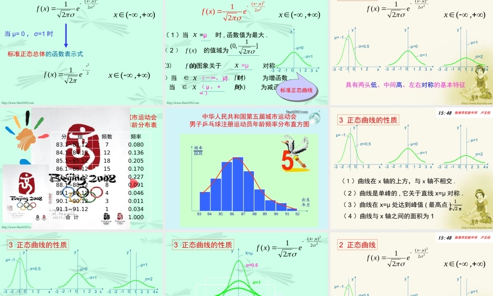 10正态分布 高二数学选修2-3从排列组合到正态分布全部课件二(含ppt,flash)新课标 高二数学选修2-3从排列组合到正态分布全部课件二(含ppt,flash)新课标