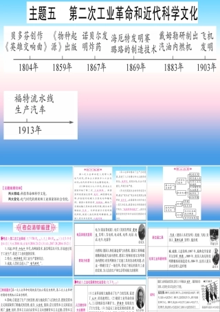 (甘肃专用)中考历史总复习 第一篇 考点系统复习 板块五 世界近代史 主题五 第二次工业革命和近代科学文化(精讲)课件